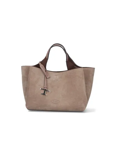 Tod's T-timeless Mini Tote Bag In Brown