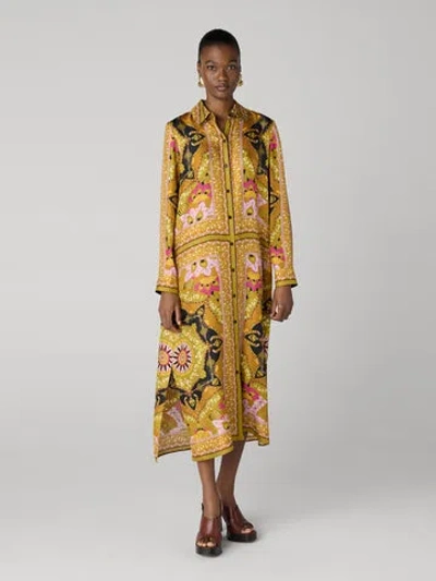 Diane Von Furstenberg Carrie Silk Dress In Yellow
