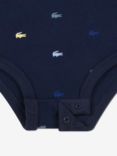 Lacoste Baby Pique Polo Bodysuit In Blue
