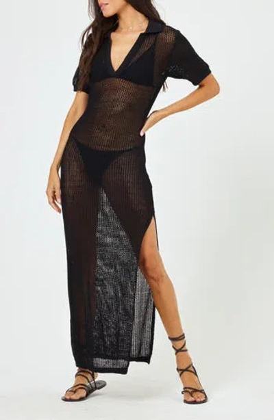 L*space Lspace Sydney Open Stitch Cover-up Dress In Black