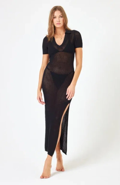 L*space Lspace Sydney Open Stitch Cover-up Dress In Black