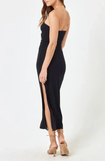 L*space Lspace Kierra Cutout Strapless Rib Cover-up Dress In Black