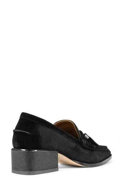 Donald Pliner Moc Toe Tassel Loafer In Black