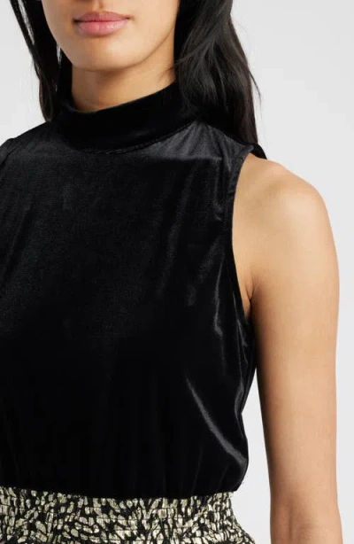 Halogen ® Mixed Media Metallic Print Gown In Black