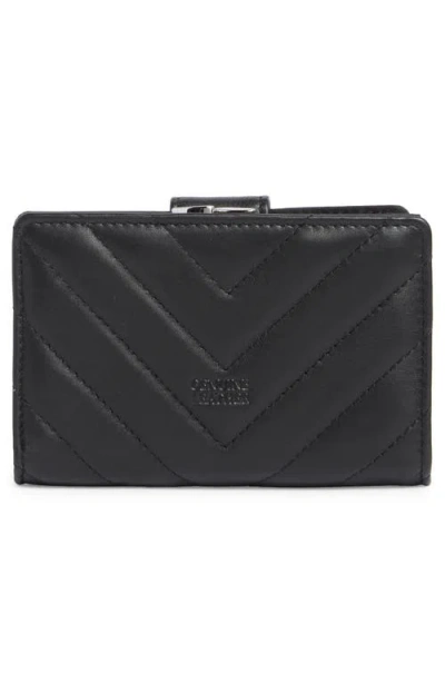 Mundi Small Leather Goods Quilted Card Holder In Black
