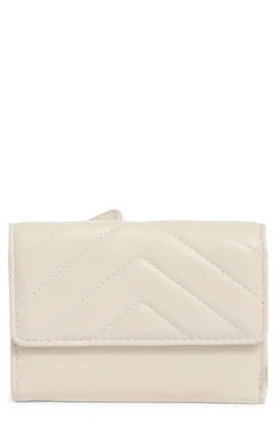 Mundi Small Leather Goods Quilted Trifold Leather Wallet In Brown