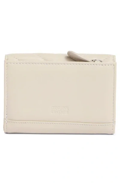 Mundi Small Leather Goods Quilted Trifold Leather Wallet In Brown