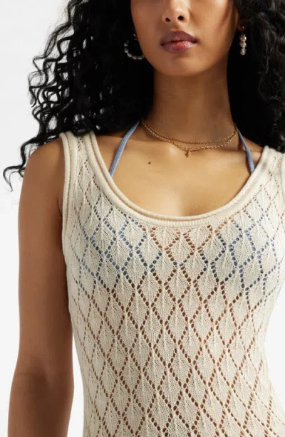 Bp. Sheer Pointelle Maxi Cover-up Dress In White