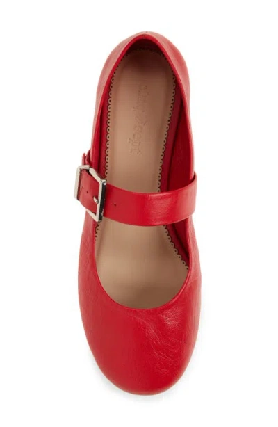 Cinq À Sept Sofia Mary Jane Flat In Red