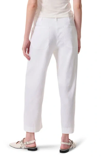 Rag & Bone Banks Linen Blend Crop Straight Leg Pants In White