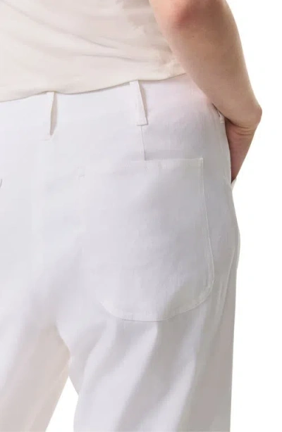 Rag & Bone Banks Linen Blend Crop Straight Leg Pants In White