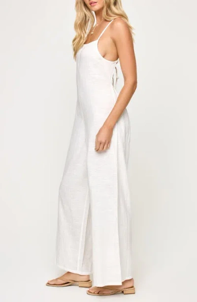 L*space Lspace Jaida Open Back Cotton Cover-up Jumpsuit In White