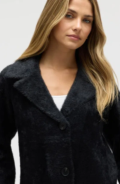 Nvlt Eyelash Longline Sweater Coat In Black