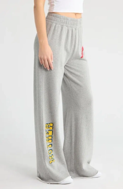 Mother Quickie Roller Cut Cotton Sweatpants In Gray