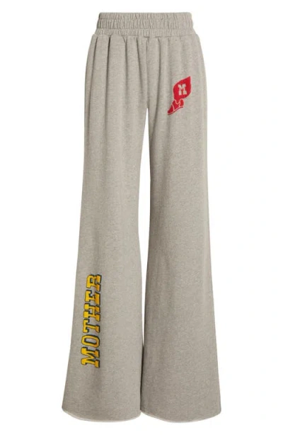 Mother Quickie Roller Cut Cotton Sweatpants In Gray
