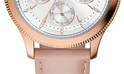Fossil Brynn Multifunction Leather Strap Watch, 38mm In Pink