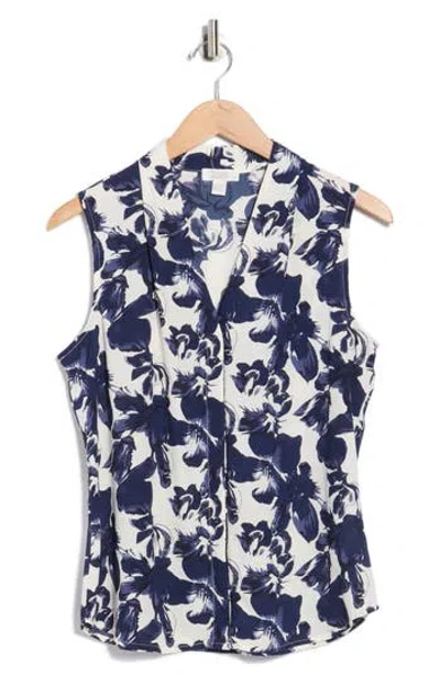 Nordstrom Rack V-neck Sleeveless Woven Shell Top In Blue