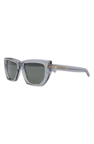 Gucci 53mm Cat Eye Sunglasses In Gray