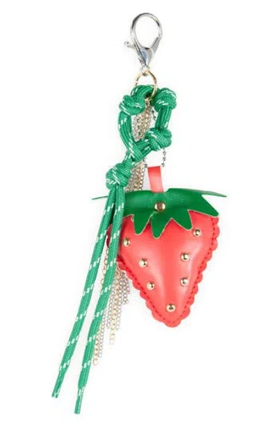 Leith Strawberry Bag Charm In Pink