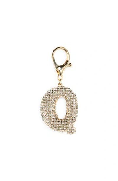 Leith Pavé Initial Bag Charm In Gold
