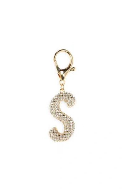 Leith Pavé Initial Bag Charm In Gold