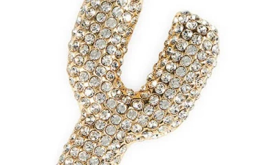 Leith Pavé Initial Bag Charm In Gold