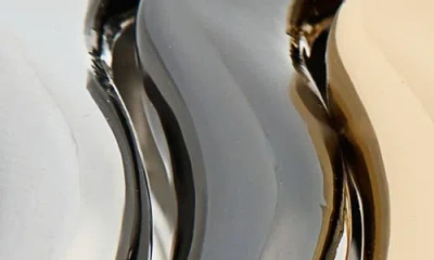 Tasha Set Of 3 Tri-tone Wavy Bangle Bracelets In Gold