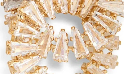 Tasha Set Of 2 Baguette Crystal Interlocking Circle Stud Earrings In Gold