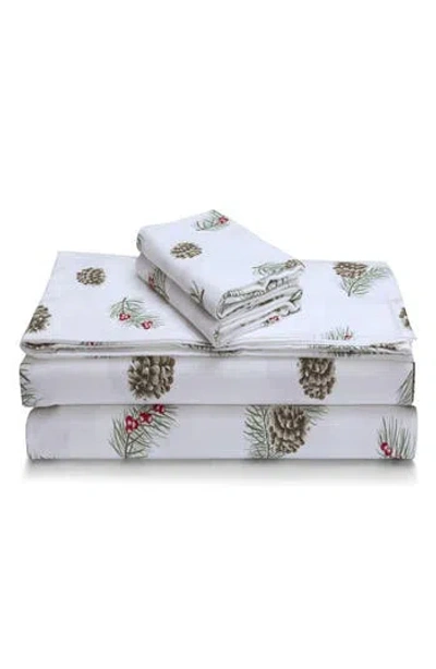 Azores Home Cotton Flannel Sheet Set In White