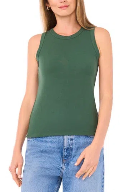 Halogen ® Fitted Ribbed Tank Top In Green