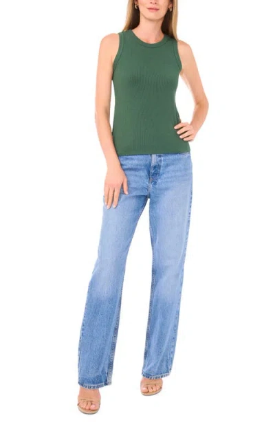 Halogen ® Fitted Ribbed Tank Top In Green