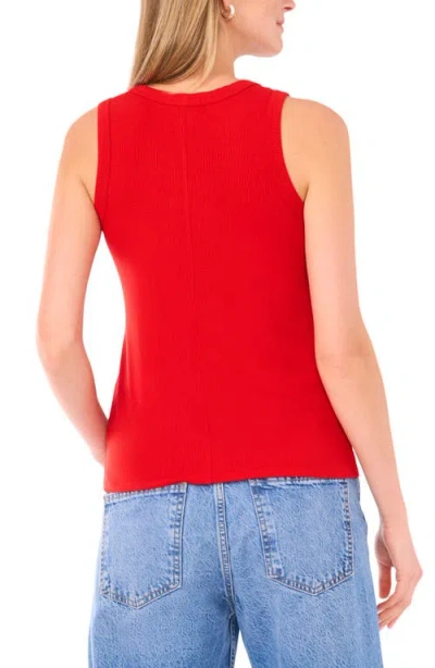 Halogen ® Fitted Ribbed Tank Top In Red