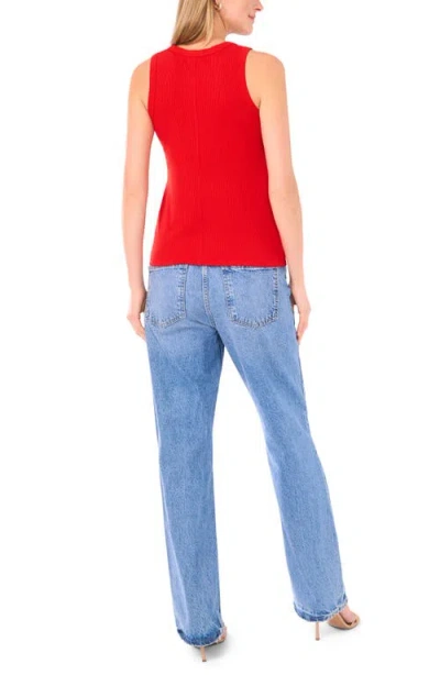 Halogen ® Fitted Ribbed Tank Top In Red