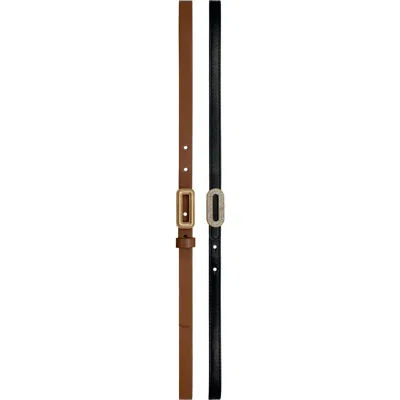 Linea Pelle 2-for-1 Faux Leather Belt Set In Multi
