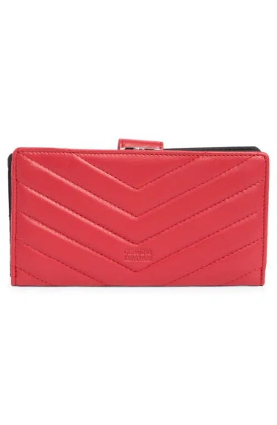 Mundi Small Leather Goods Quilted Tab Frame Clutch In Red