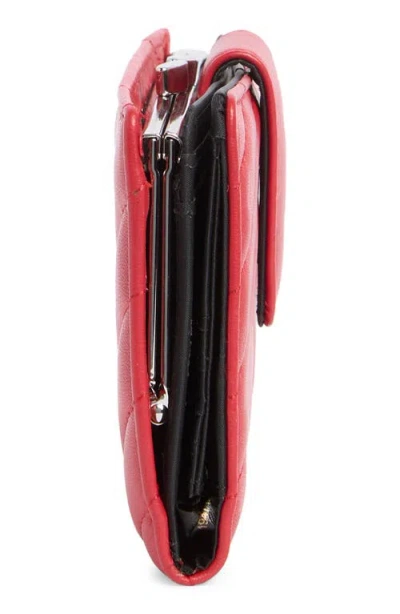 Mundi Small Leather Goods Quilted Tab Frame Clutch In Red