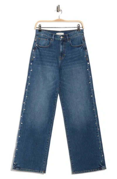 Habitual Hollis Studded Wide Leg Jeans In Blue