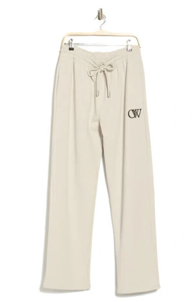 Off-white Printed French Cotton-terry Sweatpants In Gray