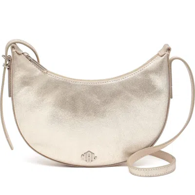 New Amsterdam Leatherworks Silas Metallic Crossbody Bag In Gold