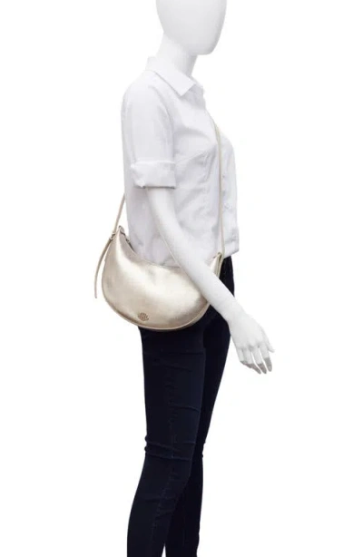 New Amsterdam Leatherworks Silas Metallic Crossbody Bag In Gold