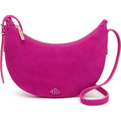 New Amsterdam Leatherworks Silas Suede Crossbody Bag In Pink