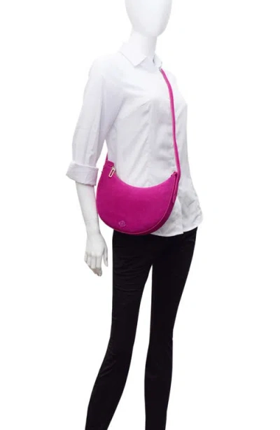 New Amsterdam Leatherworks Silas Suede Crossbody Bag In Pink