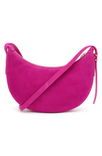 New Amsterdam Leatherworks Silas Suede Crossbody Bag In Pink
