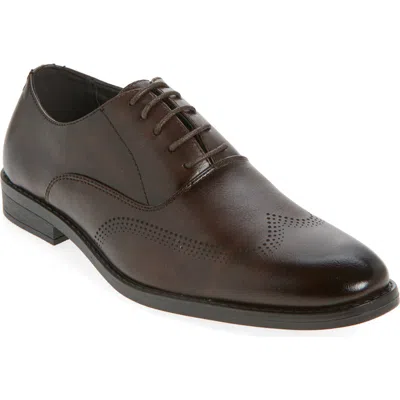 Geoffrey Beene Faux Leather Oxford In Brown