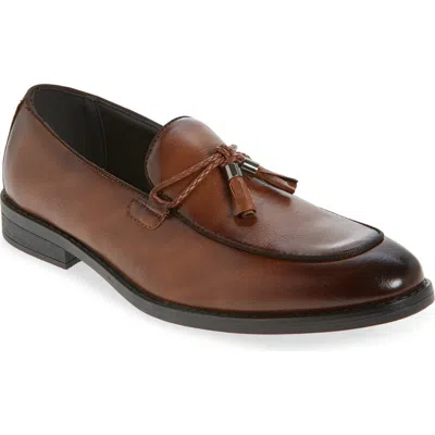 Geoffrey Beene Tassel Faux Leather Loafer In Brown