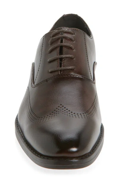 Geoffrey Beene Faux Leather Oxford In Brown