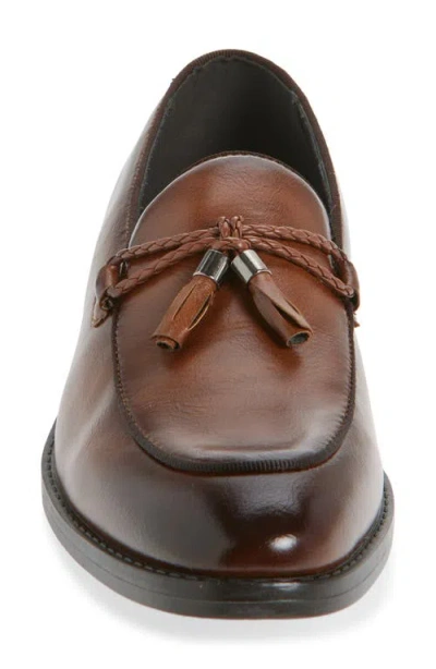 Geoffrey Beene Tassel Faux Leather Loafer In Brown