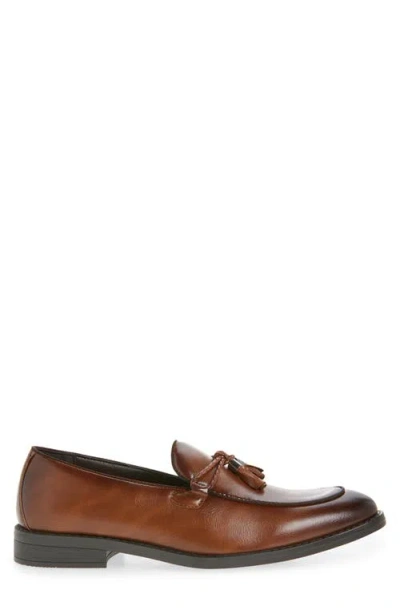Geoffrey Beene Tassel Faux Leather Loafer In Brown