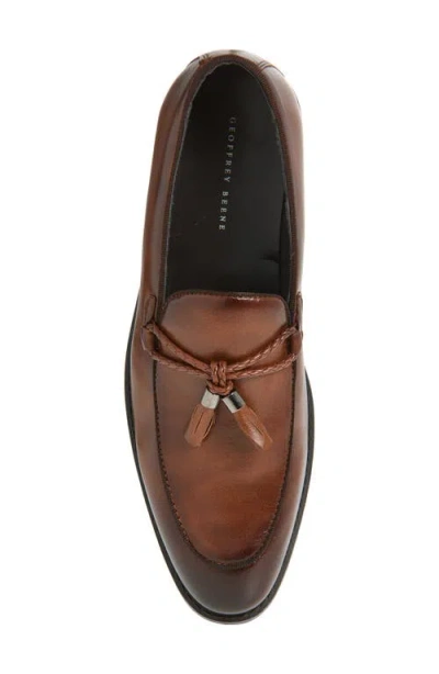 Geoffrey Beene Tassel Faux Leather Loafer In Brown