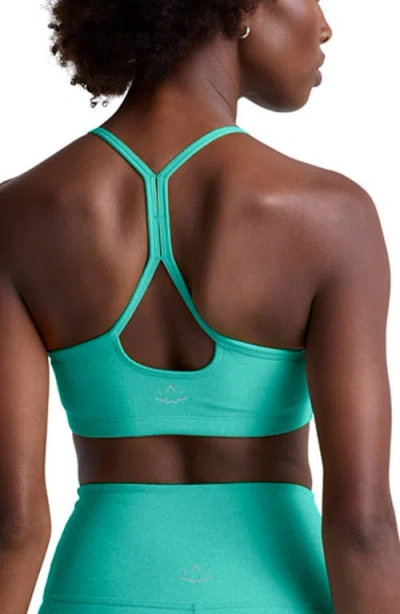 Beyond Yoga Space Dye Slim Racerback Sports Bra In Blue
